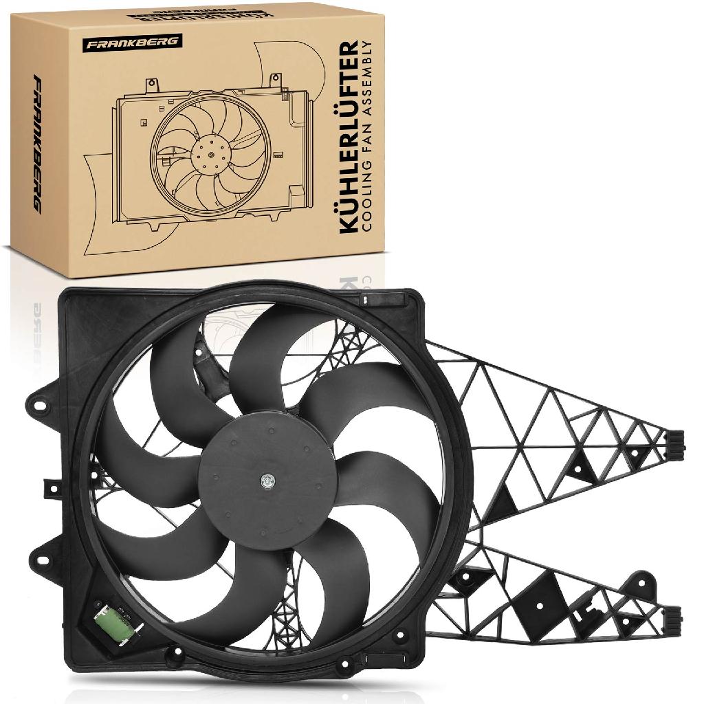 Frankberg 1x Motorkühller Einfachlüfter mit Kühlerlüfterrahmen Fiat Punto Evo 199 Alfa Romeo Mito 955