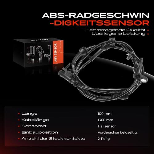 1x ABS Sensor Vorderachse beidseitig für Infiniti FX QX70 3.0L 3.7L 5.0L Bj ab 2008 Bild 1x ABS Sensor Vorderachse beidseitig für Infiniti FX QX70 3.0L 3.7L 5.0L Bj ab 2008