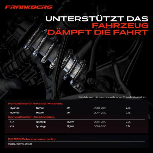Frankberg 2x Fahrwerksfeder Hinterachse für Hyundai Tucson JM KIA Sportage JE KM 2.0L 2.7L 2004-2010 Bild Frankberg 2x Fahrwerksfeder Hinterachse für Hyundai Tucson JM KIA Sportage JE KM 2.0L 2.7L 2004-2010