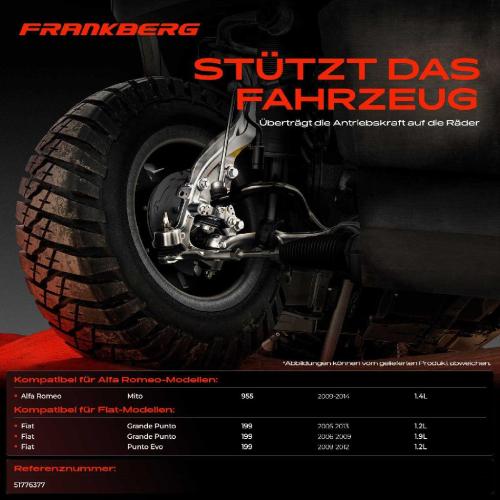 Frankberg 1x Achsschenkel Radaufhängung Vorderachse Rechts für Fiat Punto Evo Grande Punto 199 Alfa Romeo Mito Bild Frankberg 1x Achsschenkel Radaufhängung Vorderachse Rechts für Fiat Punto Evo Grande Punto 199 Alfa Romeo Mito