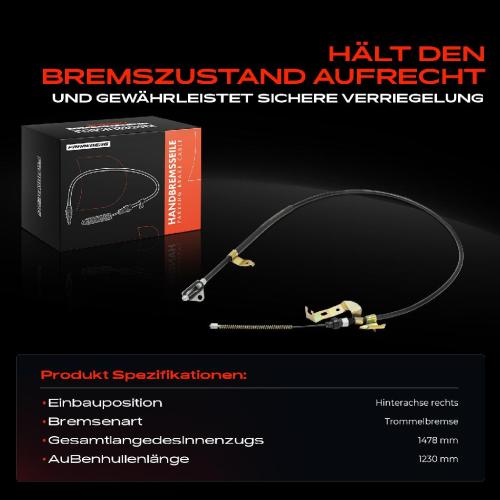 1x Seilzug Feststellbremse Hinterachse links für Citroen C1 PM Peugeot 107 Toyota Aygo Bild 1x Seilzug Feststellbremse Hinterachse links für Citroen C1 PM Peugeot 107 Toyota Aygo