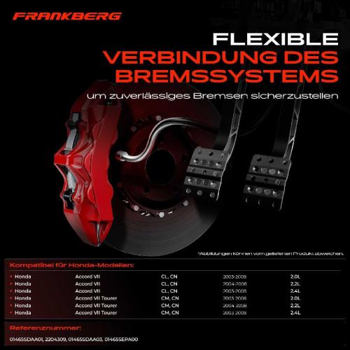 Frankberg 1x Bremsschlauch Bremsschläuche Vorderachse Links für Honda Accord VII CL CN CM 2.0L-2.4L Bild Frankberg 1x Bremsschlauch Bremsschläuche Vorderachse Links für Honda Accord VII CL CN CM 2.0L-2.4L