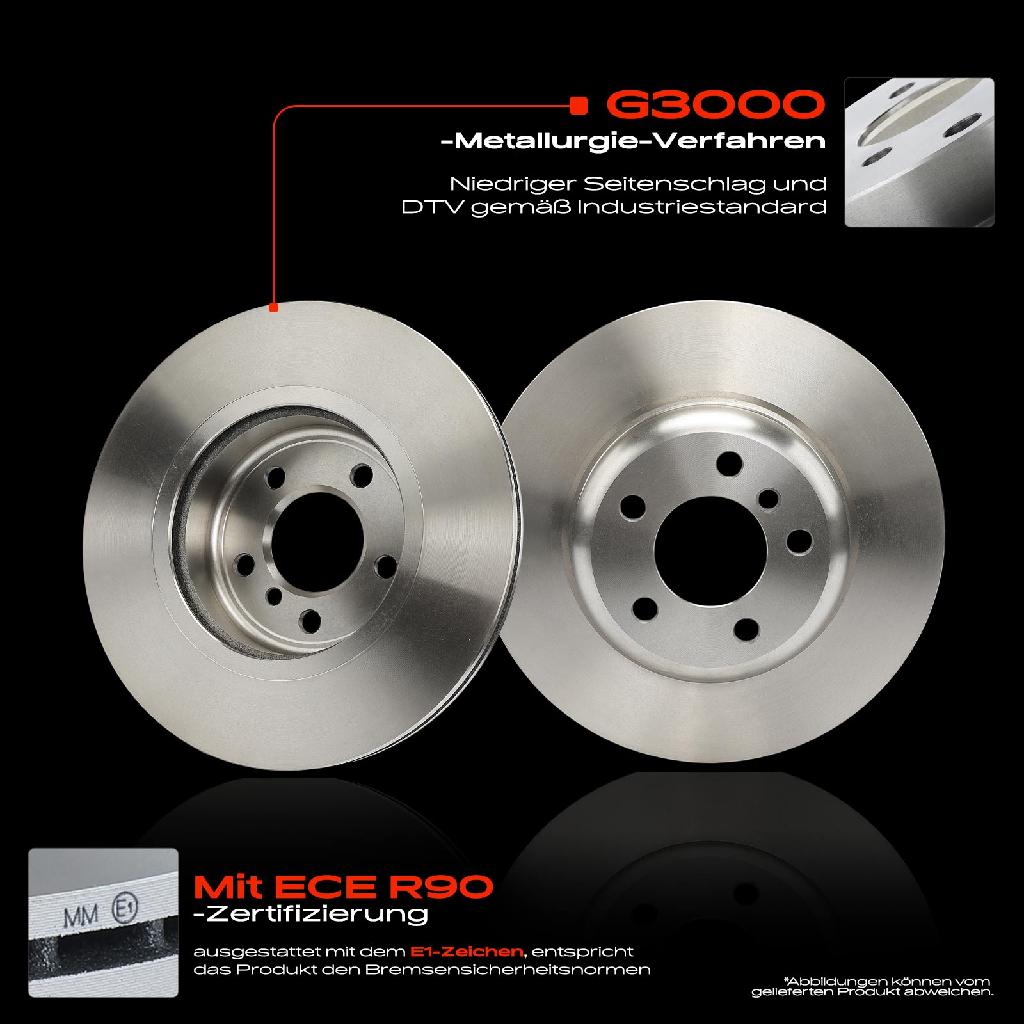 2x Bremsscheiben Vorderachse für BMW 5er Touring F10 F11 1.6L 2.0L 2.5L 3.0L 2009-2017