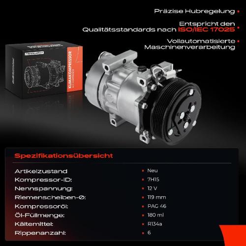 1x Klimakompressor für Renault Laguna I 556 B56 K56 1.6L 1997-2001 Bild 1x Klimakompressor für Renault Laguna I 556 B56 K56 1.6L 1997-2001