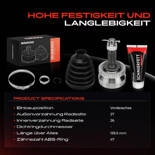 Frankberg 1x Antriebswelle Gelenksatz Vorderachse für Hyundai Sonata V NF Bj ab 2006 Bild Frankberg 1x Antriebswelle Gelenksatz Vorderachse für Hyundai Sonata V NF Bj ab 2006