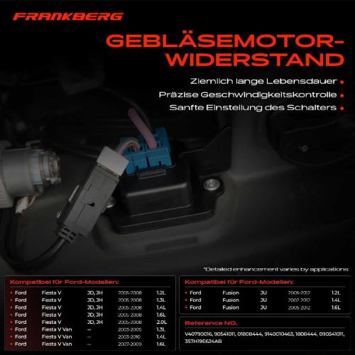1x Widerstand Vorwiderstand Gebläsemotor für Ford Fiesta V Van JD JH Fusion JU Bild 1x Widerstand Vorwiderstand Gebläsemotor für Ford Fiesta V Van JD JH Fusion JU
