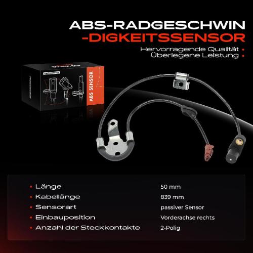 1x ABS Sensor Vorderachse rechts für Subaru Forester SG Outback BE BH 2.0L 2.5L 3.0L 2000-2008 Bild 1x ABS Sensor Vorderachse rechts für Subaru Forester SG Outback BE BH 2.0L 2.5L 3.0L 2000-2008