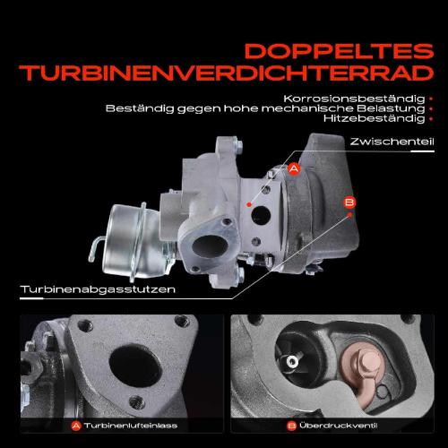 1x Abgasturbolader für Fiat 500 C Fiorino Kasten/MPV Grande Punto Van Panda Ford Lancia Opel Bild 1x Abgasturbolader für Fiat 500 C Fiorino Kasten/MPV Grande Punto Van Panda Ford Lancia Opel