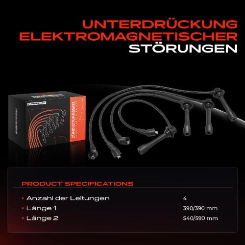 4x Zündleitungssatz Zündkabel für Mazda 323 BA 1.5L 1994-1998 Bild 4x Zündleitungssatz Zündkabel für Mazda 323 BA 1.5L 1994-1998