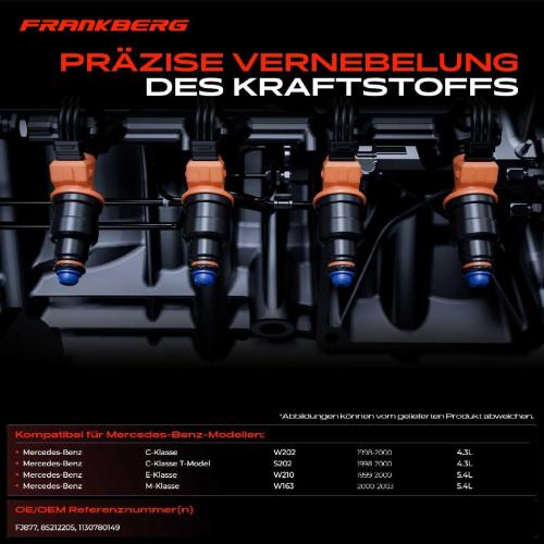 8x Einspritzventil Einspritzdüse für Mercedes-Benz C-Klasse W202 S202 W210 W163 Bild 8x Einspritzventil Einspritzdüse für Mercedes-Benz C-Klasse W202 S202 W210 W163