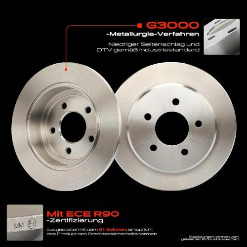 2x Bremsscheiben Hinterachse für Chrysler Voyager IV Voyager/Grand III RG RS 1995-2008 Bild 2x Bremsscheiben Hinterachse für Chrysler Voyager IV Voyager/Grand III RG RS 1995-2008