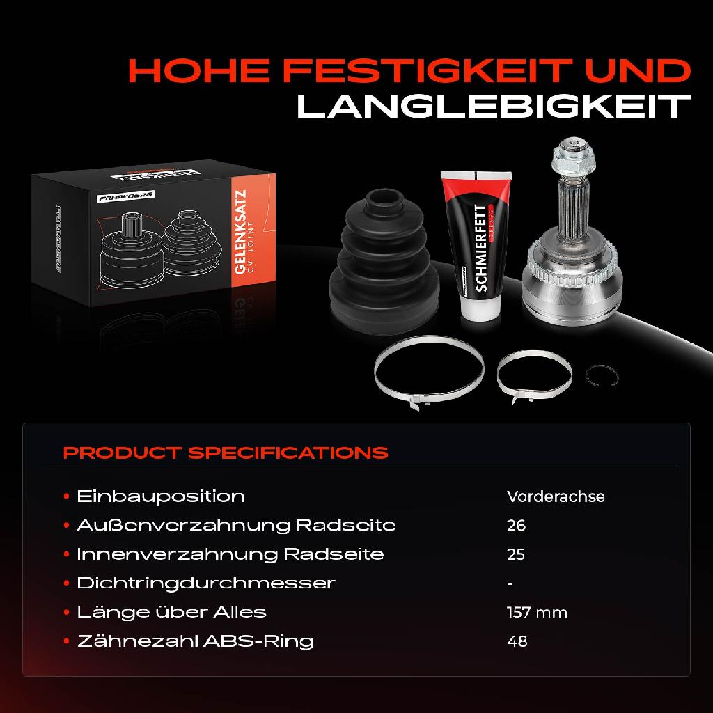 1x Antriebswelle Gelenksatz Vorderachse für Toyota Avensis T25 Stufenheck