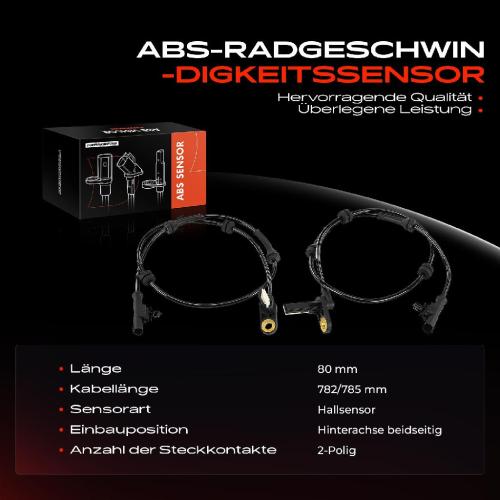 2x ABS Sensor Hinterachse beidseitig für Nissan Primera Hatchback Kombi 1.6L 1.8L 1.9L 2.0L 2.2L Bj ab 2002 Bild 2x ABS Sensor Hinterachse beidseitig für Nissan Primera Hatchback Kombi 1.6L 1.8L 1.9L 2.0L 2.2L Bj ab 2002