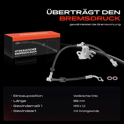 1x Bremsschlauch Bremsschläuche Vorderachse Links für Land Rover Discovery V L462 Range Rover Sport L494 Bild 1x Bremsschlauch Bremsschläuche Vorderachse Links für Land Rover Discovery V L462 Range Rover Sport L494