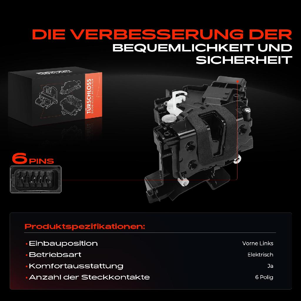 1x Türschloss Vorne Links für Volvo C30 C70 II Cabriolet S40 S80 V50 V70 III XC60 I Van XC70