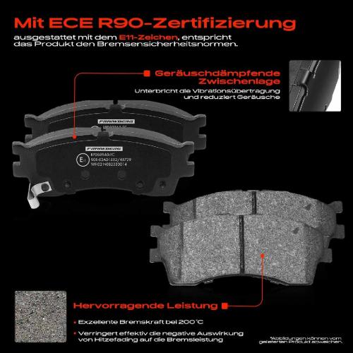 Frankberg 4x Bremsbeläge Vorderachse für KIA Carens I Clarus Kombi Rio Schrägheck Stufenheck Roadster Sephia Shuma II Bild Frankberg 4x Bremsbeläge Vorderachse für KIA Carens I Clarus Kombi Rio Schrägheck Stufenheck Roadster Sephia Shuma II