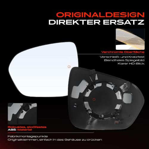 1x Spiegelglas Außenspiegel links für Dacia Duster HM 1.0 1.2L Bj ab 2017 Bild 1x Spiegelglas Außenspiegel links für Dacia Duster HM 1.0 1.2L Bj ab 2017