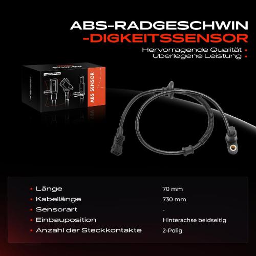 1x ABS Sensor Hinterachse beidseitig für Citroën Xantia Break Kasten/Kombi 1.6L 1.8L 1997-2003 Bild 1x ABS Sensor Hinterachse beidseitig für Citroën Xantia Break Kasten/Kombi 1.6L 1.8L 1997-2003