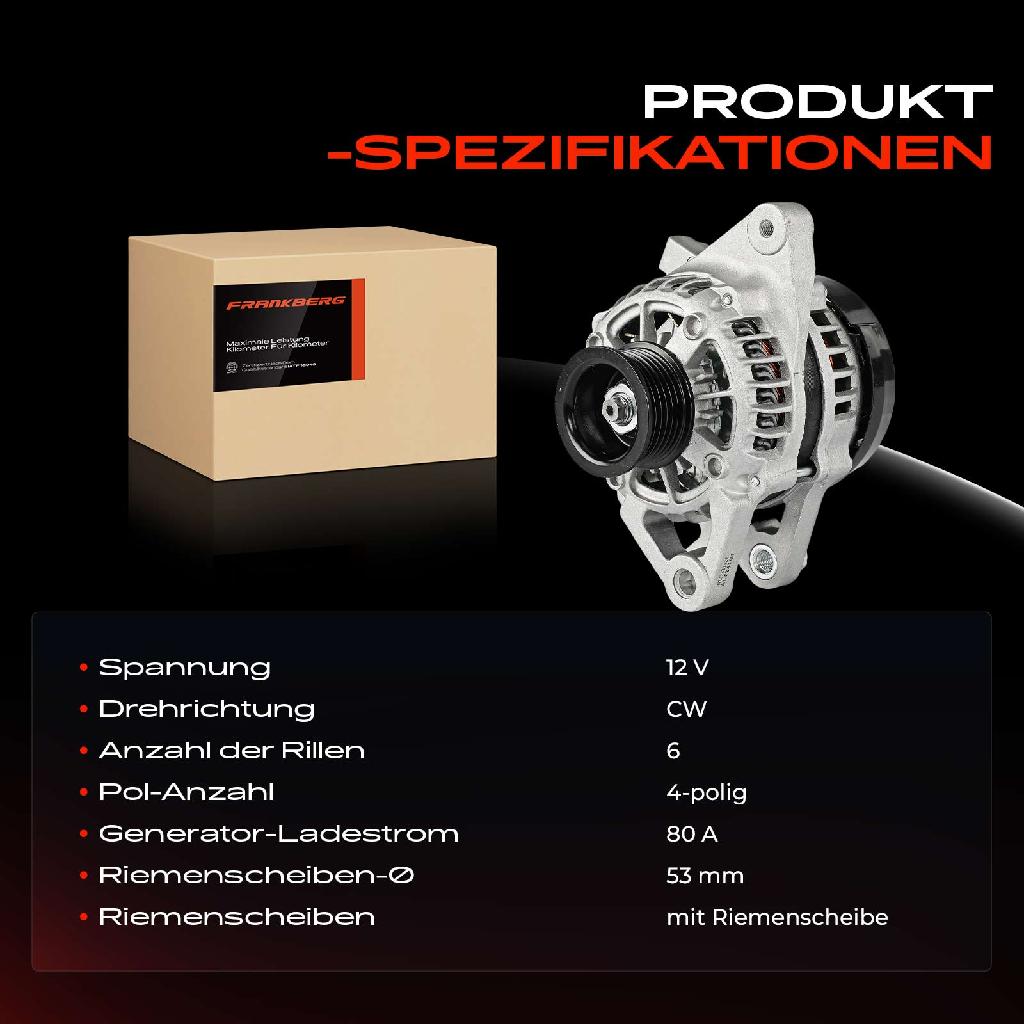 1x Lichtmaschine Generator für Toyota Urban Cruiser P1 Yaris KSP9 1.33 1.3L