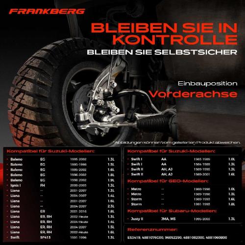 2x Spurstangenkopf Vorderachse für GEO Metro Cabriolet Stufenheck Storm Coupe Schrägheck Subaru Justy II Bild 2x Spurstangenkopf Vorderachse für GEO Metro Cabriolet Stufenheck Storm Coupe Schrägheck Subaru Justy II
