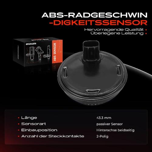 Frankberg 1x ABS Sensor Hinterachse beidseitig für Toyota Aurion Avalon Stufenheck Camry 3.5L 2.0L 2.4L 3.0L 2001-2014 Bild Frankberg 1x ABS Sensor Hinterachse beidseitig für Toyota Aurion Avalon Stufenheck Camry 3.5L 2.0L 2.4L 3.0L 2001-2014