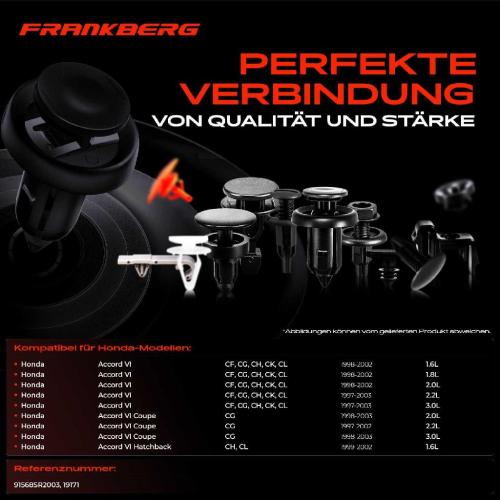Frankberg 10x Befestigungsclips Türdichtung für Honda Accord VI VII CRX III Bild Frankberg 10x Befestigungsclips Türdichtung für Honda Accord VI VII CRX III