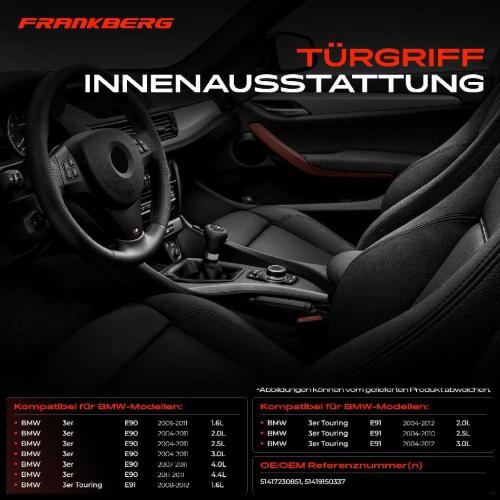 2x Türgriff Innenausstattung Links für BMW 3er E90 Touring E91 Bild 2x Türgriff Innenausstattung Links für BMW 3er E90 Touring E91