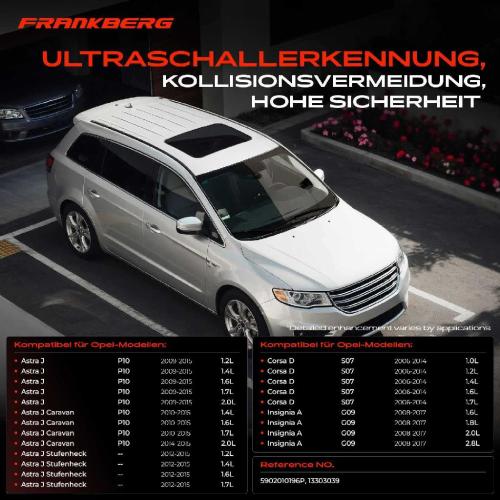Frankberg 4x Parksensor PDC Sensor Vorne und Hinten für Opel Astra J P10 Corsa D Insignia Bild Frankberg 4x Parksensor PDC Sensor Vorne und Hinten für Opel Astra J P10 Corsa D Insignia