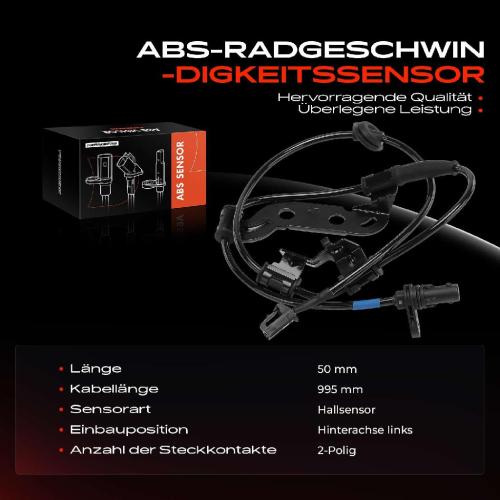 1x ABS Sensor Hinterachse links für Hyundai i40 VF i40 CW 1.6L 1.7L 2.0L 2011-2019 Bild 1x ABS Sensor Hinterachse links für Hyundai i40 VF i40 CW 1.6L 1.7L 2.0L 2011-2019