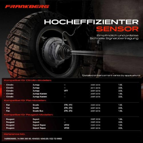 Frankberg 1x ABS Sensor Vorderachse beidseitig für Citroën Jumpy Kasten Fiat Scudo Bus Peugeot Expert Tepee 2007-2016 Bild Frankberg 1x ABS Sensor Vorderachse beidseitig für Citroën Jumpy Kasten Fiat Scudo Bus Peugeot Expert Tepee 2007-2016