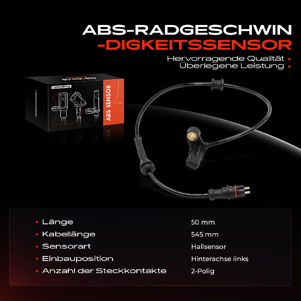 1x ABS Sensor Hinterachse links für Renault Laguna I Grandtour 1.6L 1.8L 1.9L 2.0L 2.2L 1995-2001