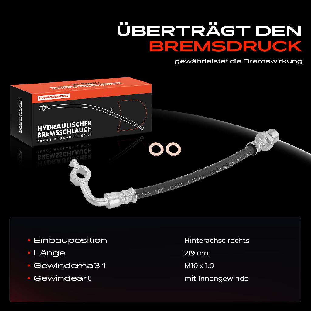 1x Bremsschlauch Bremsschläuche Hinterachse Rechts für Subaru Legacy IV Outback BL 2003-2009