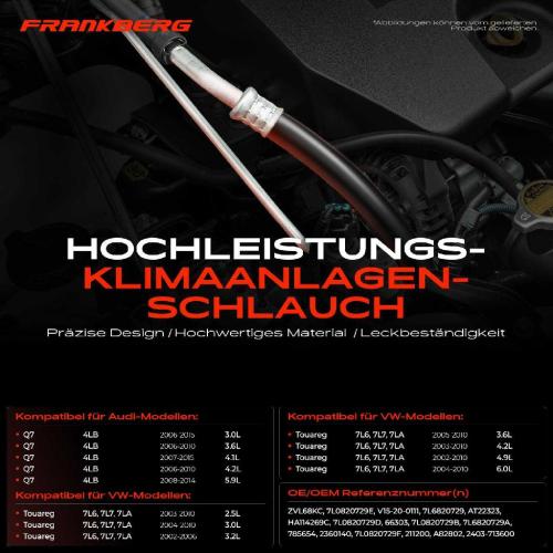 1x Niederdruckleitung Klimaanlage für VW Touareg 7L6 7L7 Audi Q7 4LB Bild 1x Niederdruckleitung Klimaanlage für VW Touareg 7L6 7L7 Audi Q7 4LB