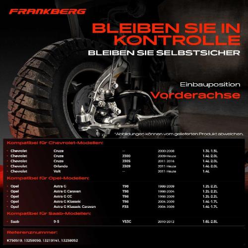Frankberg 2x Koppelstange Vorderachse für Opel Astra G Caravan CC Coupe Chevrolet Cruze Schrägheck Station Wagon Bild Frankberg 2x Koppelstange Vorderachse für Opel Astra G Caravan CC Coupe Chevrolet Cruze Schrägheck Station Wagon