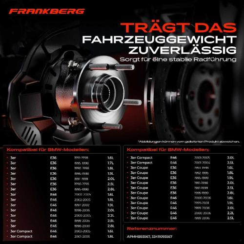 1x Radnabe Radlagersatz Hinterachse beidseitig für BMW 3er Cabriolet Compact Coupe E36 E46 Bild 1x Radnabe Radlagersatz Hinterachse beidseitig für BMW 3er Cabriolet Compact Coupe E36 E46