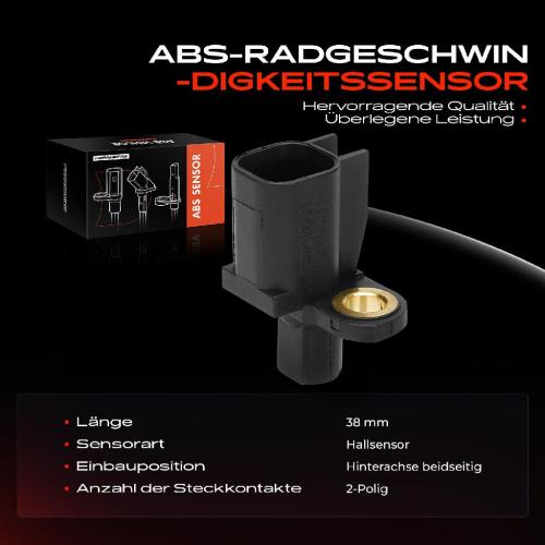 2x ABS Sensor Hinten für Ford C-Max Focus II Cabriolet Kombi Stufenheck Turnier Galaxy Kuga I Bild 2x ABS Sensor Hinten für Ford C-Max Focus II Cabriolet Kombi Stufenheck Turnier Galaxy Kuga I