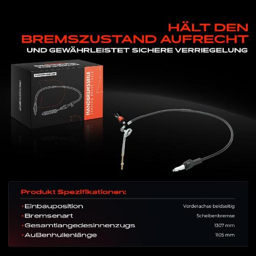 1x Seilzug Feststellbremse Vorderachse beidseitig für Mercedes B-Klasse W245 2005-2011 Bild 1x Seilzug Feststellbremse Vorderachse beidseitig für Mercedes B-Klasse W245 2005-2011