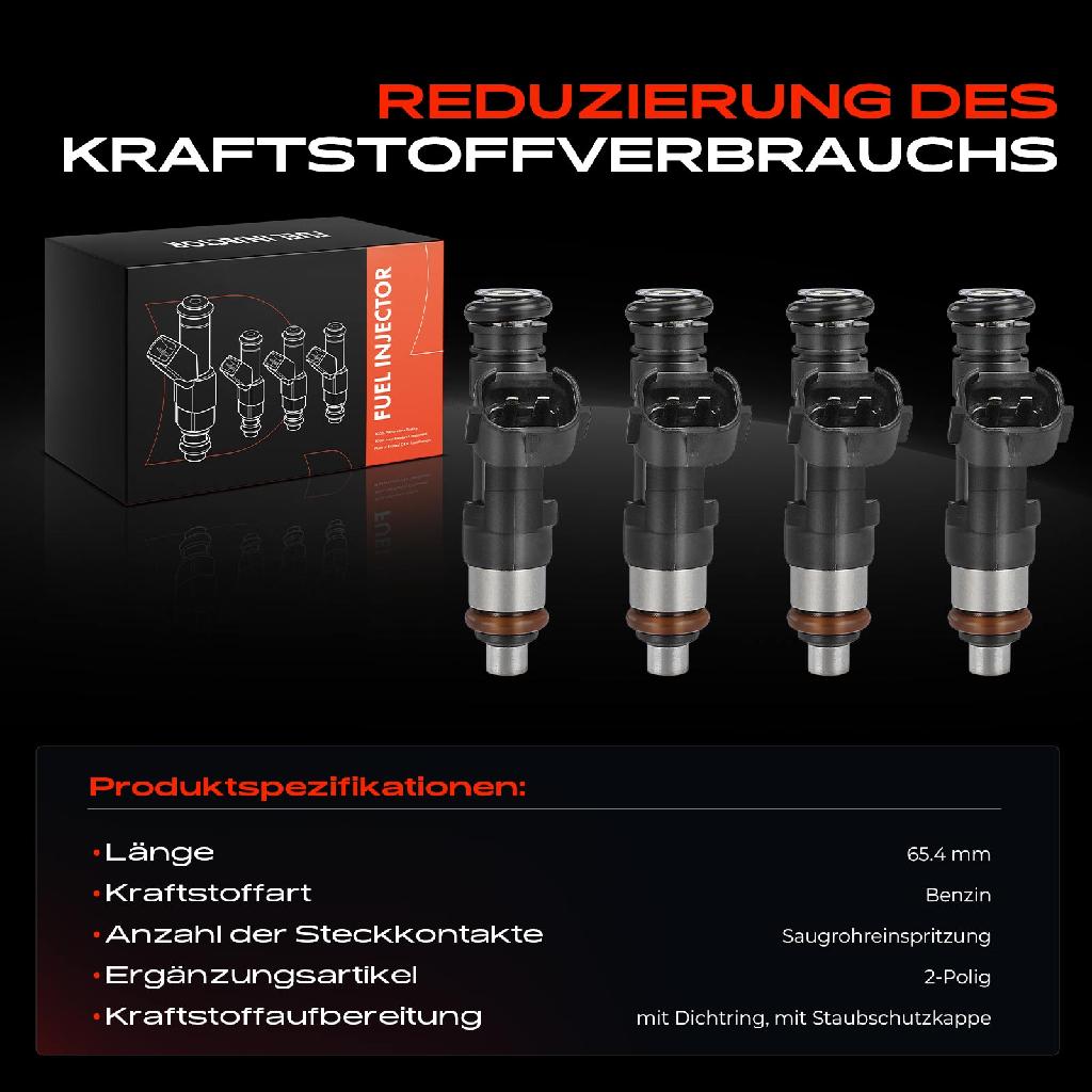 4x Einspritzventil Einspritzdüse für VW New Beetle 1C1 9C1 1Y7 2.0L 1998-2010