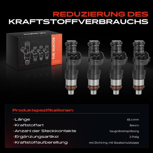 Frankberg 4x Einspritzventil Einspritzdüse für VW New Beetle 1C1 9C1 1Y7 2.0L 1998-2010 Bild Frankberg 4x Einspritzventil Einspritzdüse für VW New Beetle 1C1 9C1 1Y7 2.0L 1998-2010