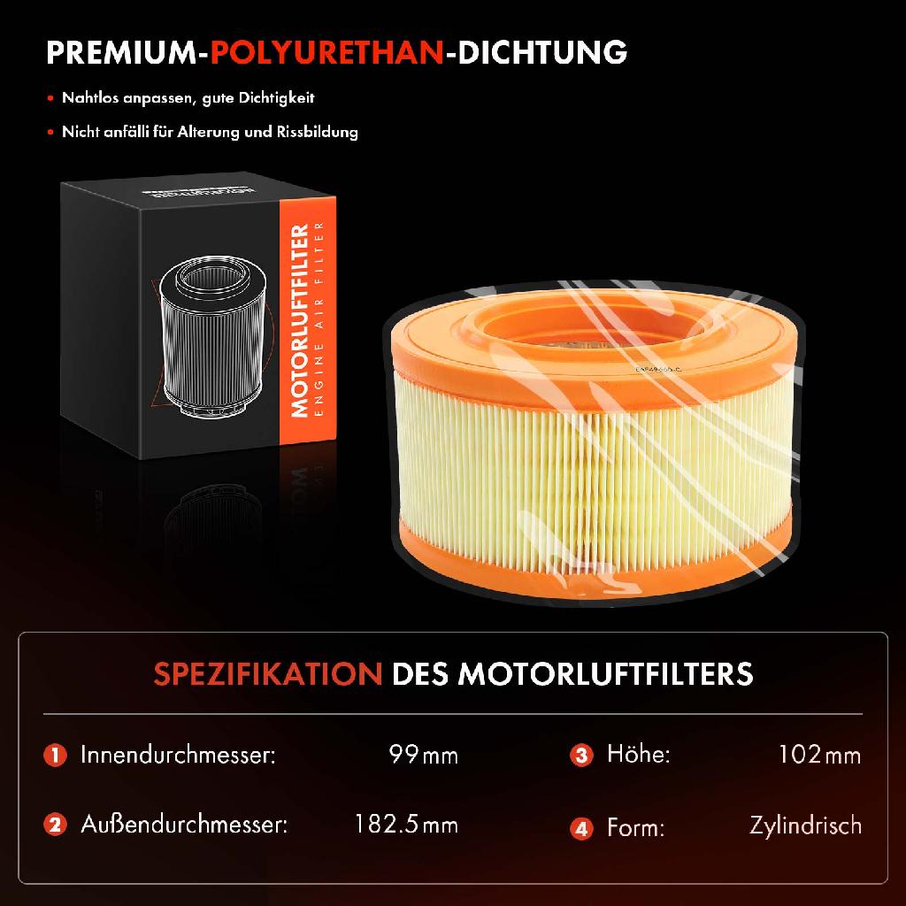 1x Luftfilter Filtereinsatz für VW Transporter 24 25 Saab 900 AC4 Austin 1.9-2.1L