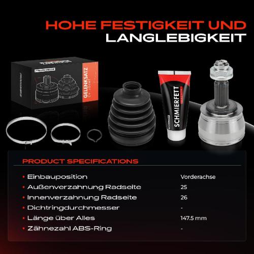 1x Antriebswelle Gelenksatz Vorderachse für Alfa Romeo 156 Fiat Bravo Stilo Lancia Lybra Bild 1x Antriebswelle Gelenksatz Vorderachse für Alfa Romeo 156 Fiat Bravo Stilo Lancia Lybra