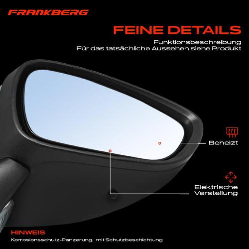 Frankberg 1x Außenspiegel Rechts für Citroën C3 II SC DS3 Cabriolet SA 2009-2016 Bild Frankberg 1x Außenspiegel Rechts für Citroën C3 II SC DS3 Cabriolet SA 2009-2016