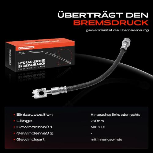 Frankberg 1x Bremsschlauch Bremsschläuche Hinterachse Links oder Rechts für Seat Leon 5F Skoda Octavia III 5E Bild Frankberg 1x Bremsschlauch Bremsschläuche Hinterachse Links oder Rechts für Seat Leon 5F Skoda Octavia III 5E