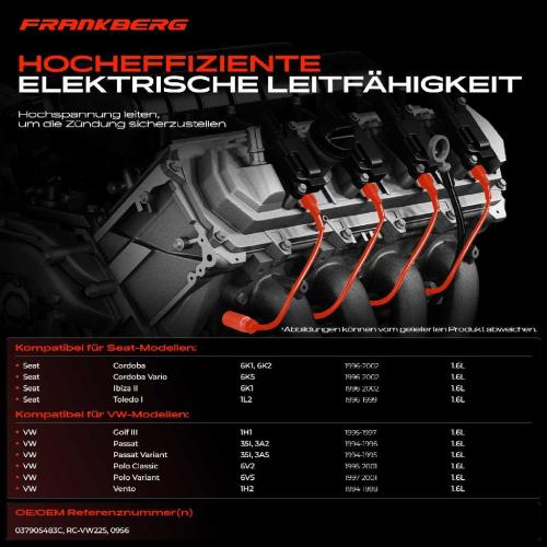 5x Zündleitungssatz Zündkabel für VW Golf III IV Polo Passat Vento Toledo Ibiza Bild 5x Zündleitungssatz Zündkabel für VW Golf III IV Polo Passat Vento Toledo Ibiza