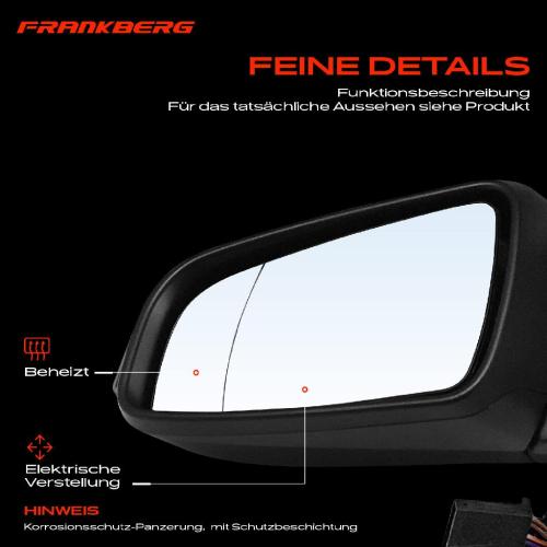 Frankberg 1x Außenspiegel Links für Opel Zafira B A05 1.6L 1.7L 1.8L 1.9L 2.0L 2.2L 2005-2008 Bild Frankberg 1x Außenspiegel Links für Opel Zafira B A05 1.6L 1.7L 1.8L 1.9L 2.0L 2.2L 2005-2008