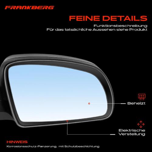 Frankberg 1x Außenspiegel Rechts für Opel Meriva X03 1.2L 1.4L 1.6L 1.7L 1.8L 2003-2010 Bild Frankberg 1x Außenspiegel Rechts für Opel Meriva X03 1.2L 1.4L 1.6L 1.7L 1.8L 2003-2010