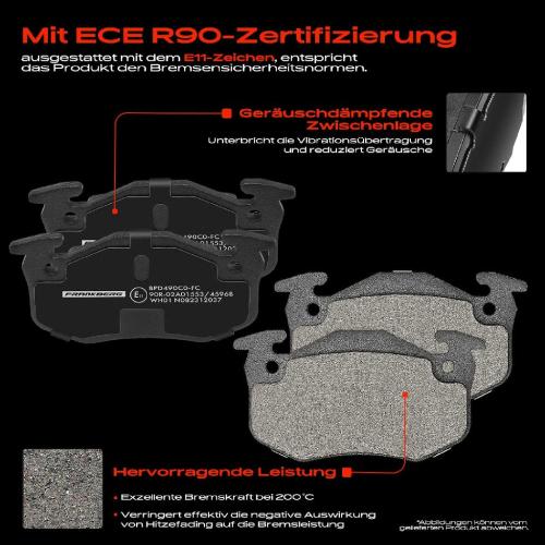 4x Bremsbeläge Hinterachse für Peugeot 106 II 205 I Cabriolet 206 CC Schrägheck Stufenheck Bild 4x Bremsbeläge Hinterachse für Peugeot 106 II 205 I Cabriolet 206 CC Schrägheck Stufenheck