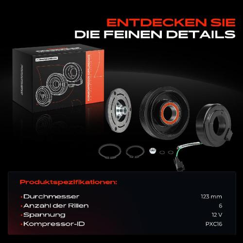 1x Magnetkupplung Klimakompressor für Volvo S60 134 124 S80 V60 155 V70 XC60 XC70 Bild 1x Magnetkupplung Klimakompressor für Volvo S60 134 124 S80 V60 155 V70 XC60 XC70