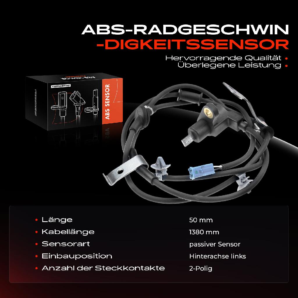 1x ABS Sensor Hinterachse links für Suzuki Alto FF HA24 1.1L 2004-2008