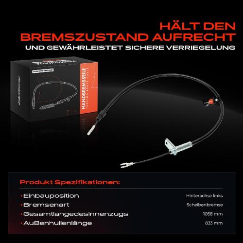 1x Seilzug Feststellbremse Hinterachse links für Mercedes-Benz E-Klasse W210 S210 Bild 1x Seilzug Feststellbremse Hinterachse links für Mercedes-Benz E-Klasse W210 S210